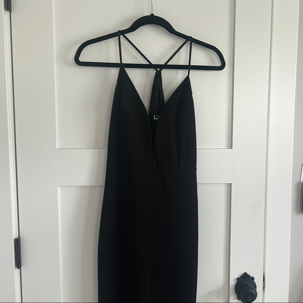 Lulu's Black Halter formal Dress